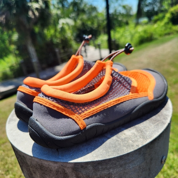 Water Shoes Kids Wonder Nation Orange and Gray Size 3 Adjustable Boys Girls - Picture 4 of 9